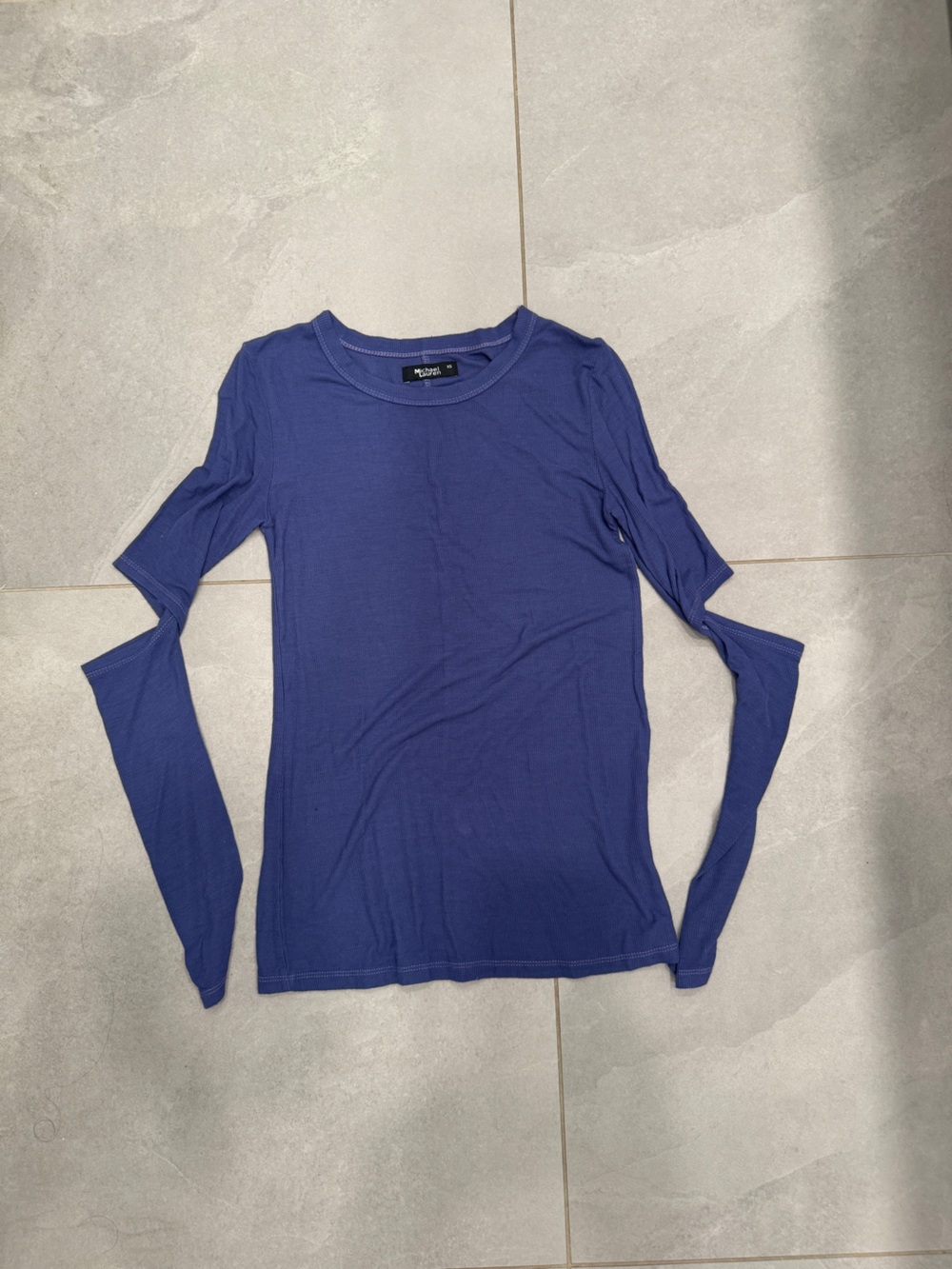 Michael Lauren woman’s Long Sleeve Crew Tee in Deep Blue